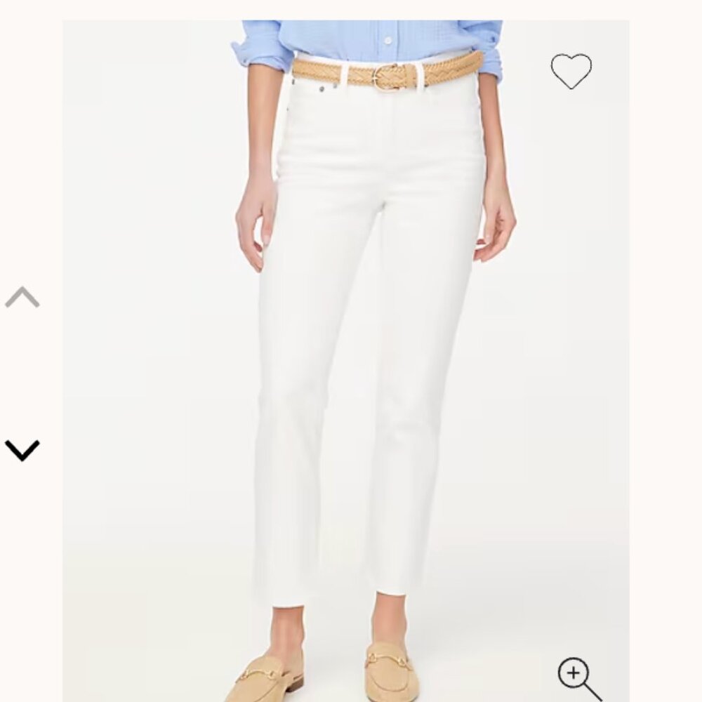(2 PAIRS) J Crew Essential Straight Stretch White and Ecru Jeans - NWOT